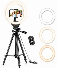 Ring Light with Stand, 50" Tripod for iPhone Android, LED Ring Light with R...