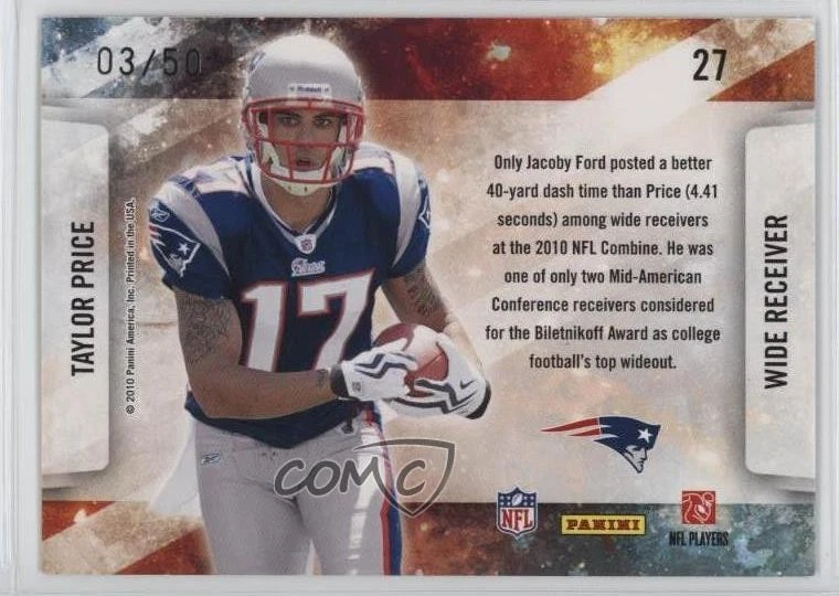 2010 Panini Absolute Memorabilia Star Gazing Spectrum /50 Taylor Price Rookie RC - Image 2 of 2