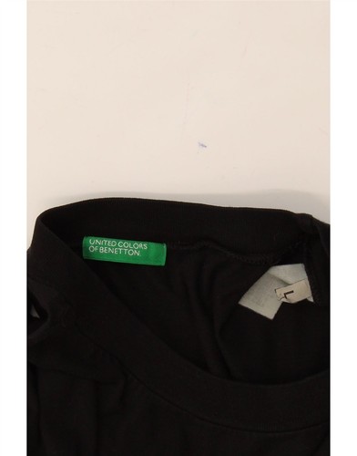 BENETTON Mens Graphic T-Shirt Top Large Black HE09 - Picture 3 of 3