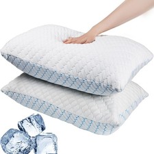 Memory Foam Pillows King Size Set of 2,Adjustable Cooling Firm Pillow for Sid...