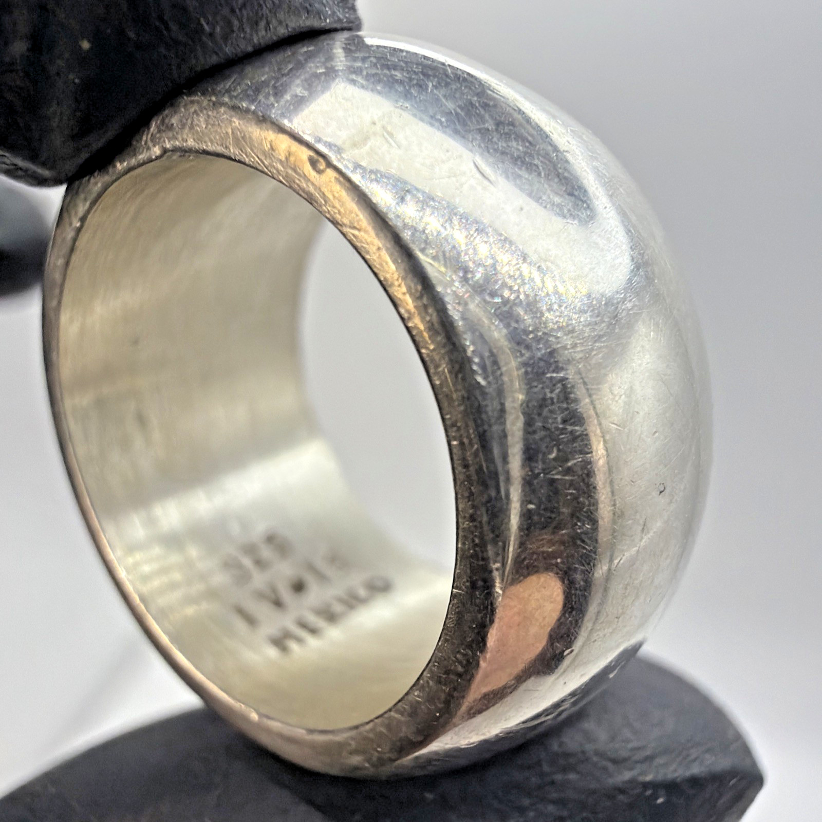Vintage Mexican Silver 925 Wide Dome Ring Size 8