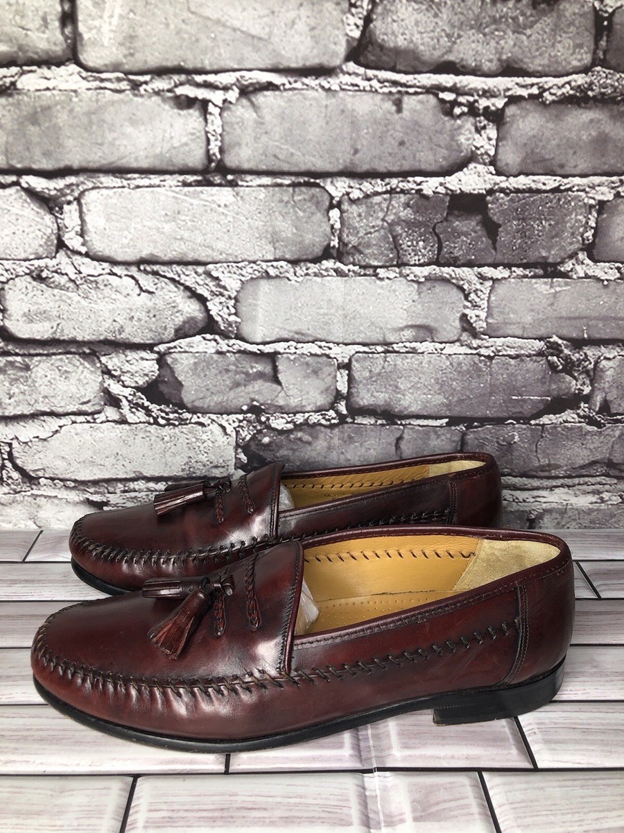 Vintage Sandro Moscoloni La Vida Tassel Loafers Mens Size 10M Sandro Moscoloni La Vida Black Leather Tassel Loafers Shoes  main image 2