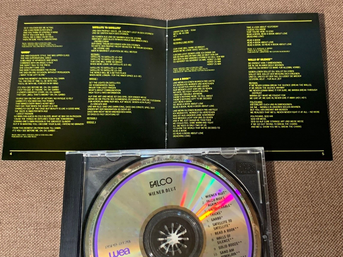 FALCO Wiener Blut JAPAN CD 25P2-2178 1M TO w/ LAMINATED OBI +