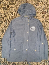 Marley lilly Women's Hooded Jacket Blue Size Small Long Sleeve 100% COTTON NWOT