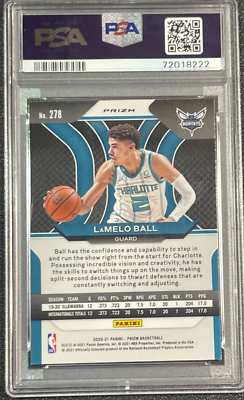 2020-21 Panini Prizm LaMelo Ball #278 Tiger Stripe Prizm Card PSA
