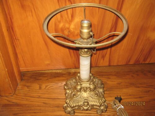 Antique Original Table Lamp Base has Angels - AS-IS Read - needs Rewired Vintage - Picture 2 of 18