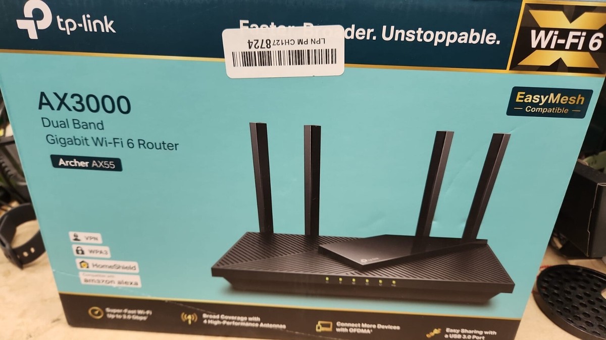 TP-Link AX3000 Dual-Band Gigabit Wi-Fi 6 Router - Archer AX55 Open