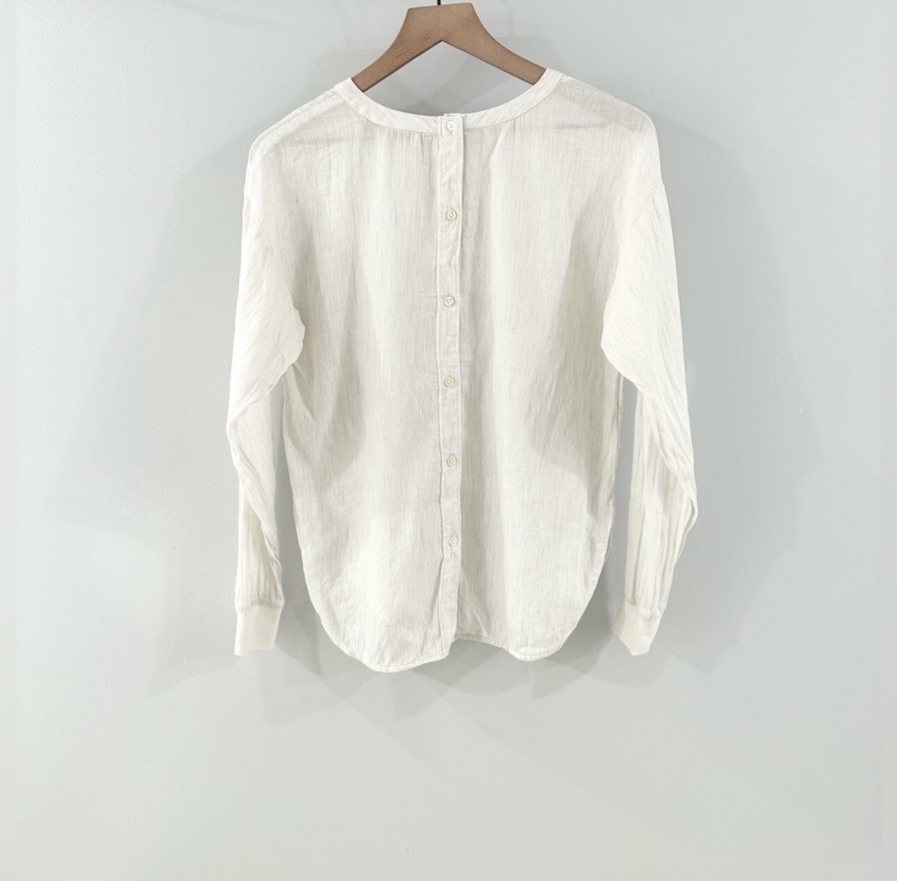 Loft Button Back Blouse Gray Size Medium - image 5