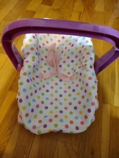 Toy Car Seat for Dolly or Bear. 13" L x 8" W