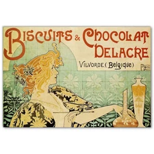 Biscuits & Chocolat Delacre ART PRINT POSTER Henri Privat-Livemont Art Nouveau