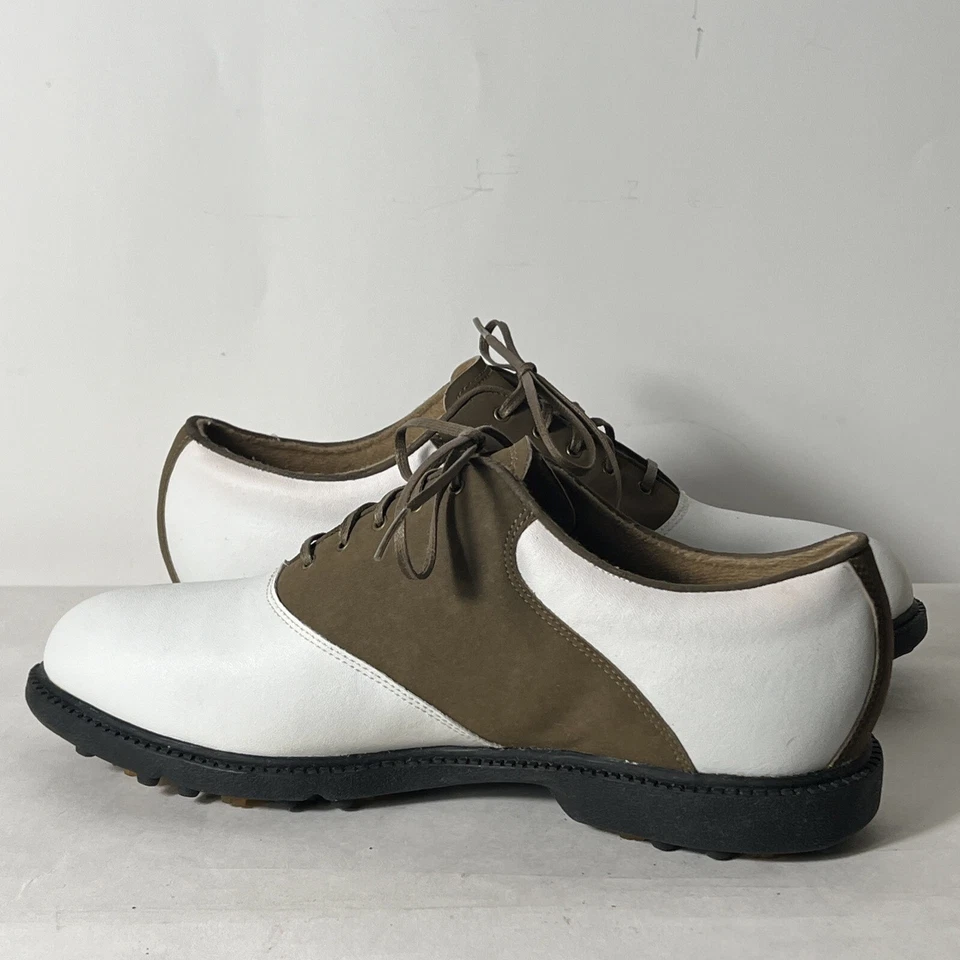 VER FOTOS Zapatos de Golf Nike Air Bella Last Cuero Blanco Marrón Gamuza Talla 9 Foto 4 de 4