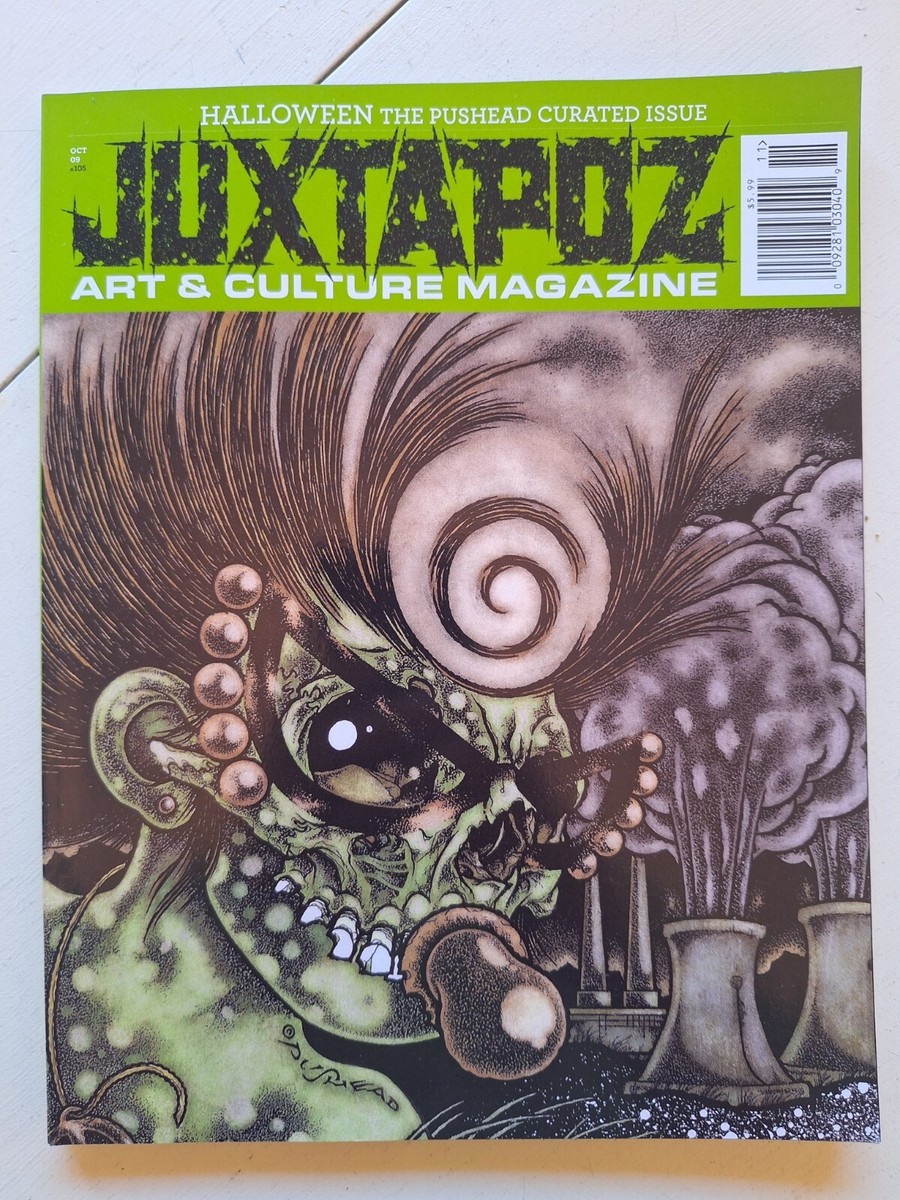 レア⭐️JUXTAPOZ 2009 OCT #105 PUSHEAD Rare JUXTAPOZ Oct. 2009 #105 LIMITED COVER ver. Pushead 15th