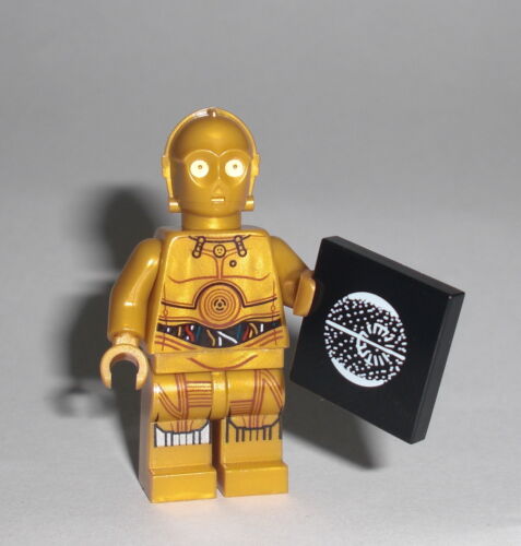 LEGO Star Wars - C-3PO mit Todesstern Plan - Figur Minifig C3PO Droide 75136 - Afbeelding 1 van 1
