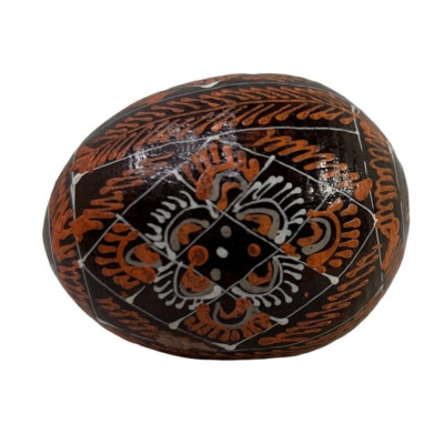 Beautiful Wooden Easter Egg Hand Painted Multicolored Great Decoration