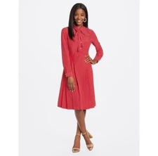 Draper James Red White Button Up Polka Dot Fit & Flare Shirt Dress Size 8 Medium