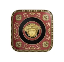 VERSACE BY ROSENTHAL MEDUSA RED SQUARE BREAD & BUTTER PLATE #409605-16214 B NIB