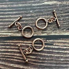 NEW Bali Bright Copper Antiqued Plain Toggle Clasps - Quantity: 3 Sets