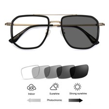 Retro Oversize Transition Photochromic Reading Glasses UV400 Sunglasses Readers