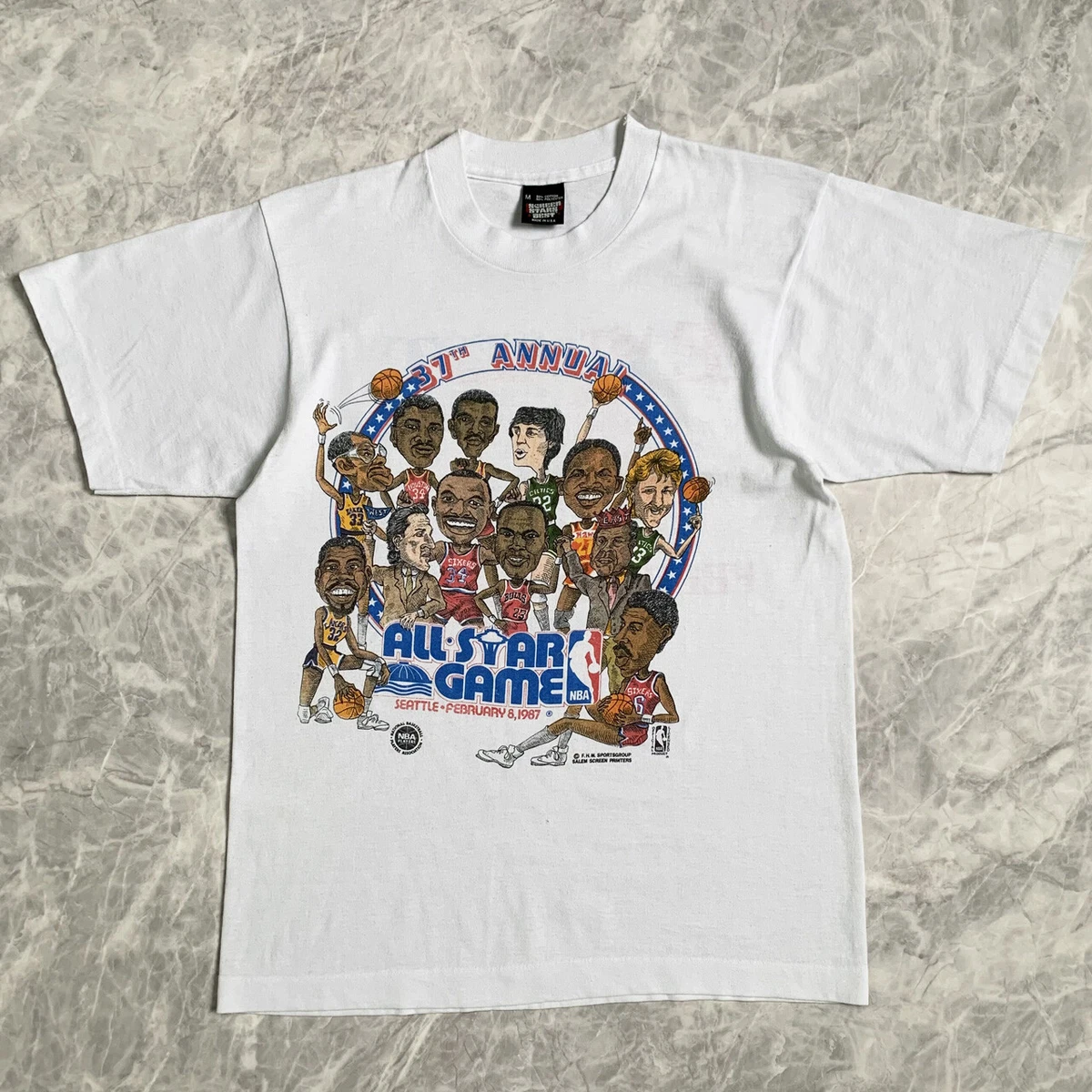 VTG NBA ALL-STAR 1987 T-SHIRT SALME SCREEN SIZE M | eBay