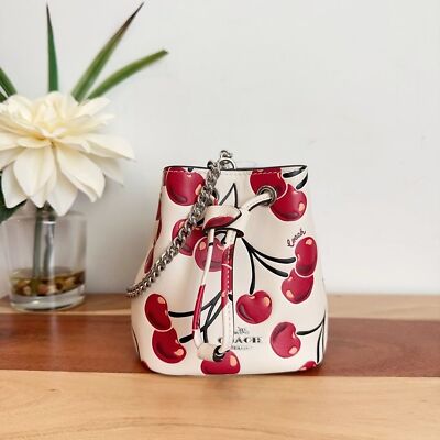 NWT Coach Drawstring Wristlet With Cherry Print | eBay