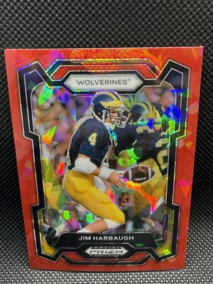 Jim Harbaugh - RED ICE - 2024 Panini Prizm Draft Picks #50 -Bears/Colts/Michigan