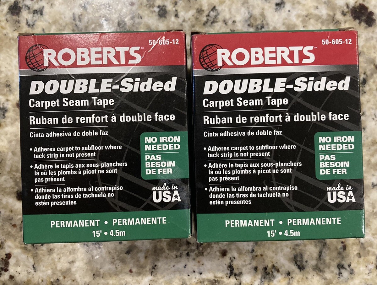ROBERTS 50-605-12 Dbl Side Carpet Tape,15ft,Indoor/Outdoor ROBERTS 50-605-12 Dbl Side Carpet Tape,15ft,Indoor/Outdoor