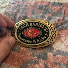 Vtg Brass Belt Buckle Jack Daniel's Tennessee Whiskey Old No. 7 Free S H
