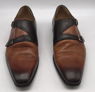 Magnanni for Neiman Marcus ombre brown leather monk dress  display picture 3