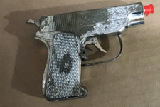 Old Vintage Obsolete Replica Toy Cap Gun Orange Plug Law 9mm Silver Alloy ASIS