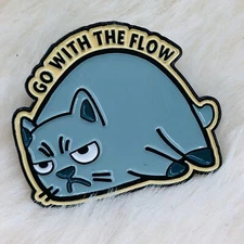 Zoetis Petcare Go with the Flow Grumpy Cat Enamel Advertising Lapel Pin