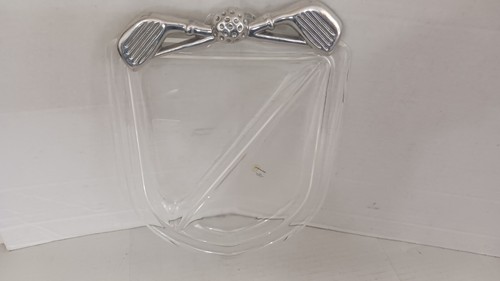 Grainware Lucite Clear Acrylic Divided Serving Tray Golf Themed NEW FREE SHIP - Picture 3 of 11