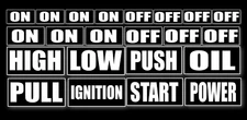 On Off Switch Button Kit Vinyl Stickers White