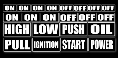 On Off Switch Button Kit Vinyl Stickers White | eBay