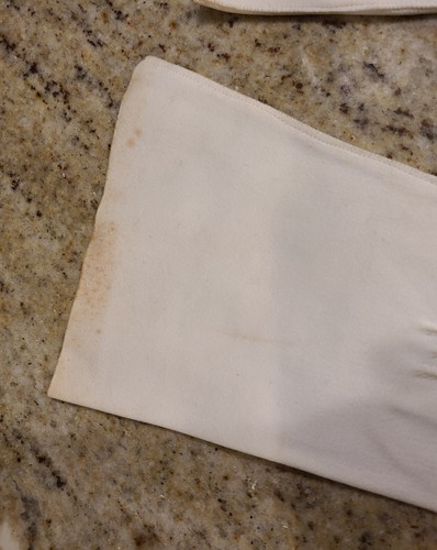 Vintage Womens Size M/L Off White Cotton Formal 11.5" Long Gloves Millan *stains - Picture 5 of 23