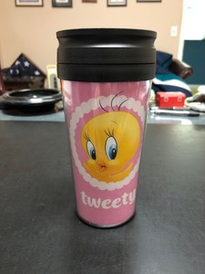 Tweety Travel Mug 16 Oz Tumbler Mug Looney Tunes Cartoons 2007 Ebay