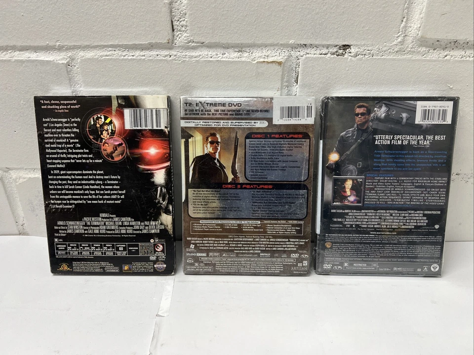 TERMINATOR 1 (1984), 2 (1991), 3 (2003) 3-DVD LOT BRAND NEW ARNOLD SCHARZENEGGER - Image 2 of 4