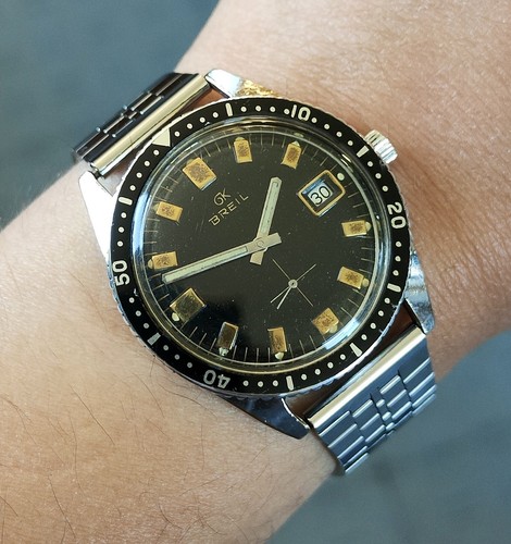 OK Breil SUB 50 metri OROLOGIO POLSO Subacqueo VINTAGE Wrist Diver Watch DATA