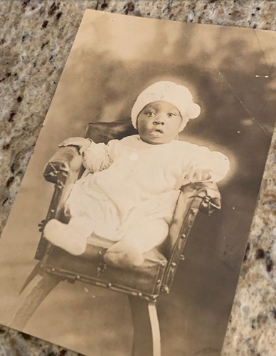 Antique African American Black And White baby photograph - Picture 3 of 6