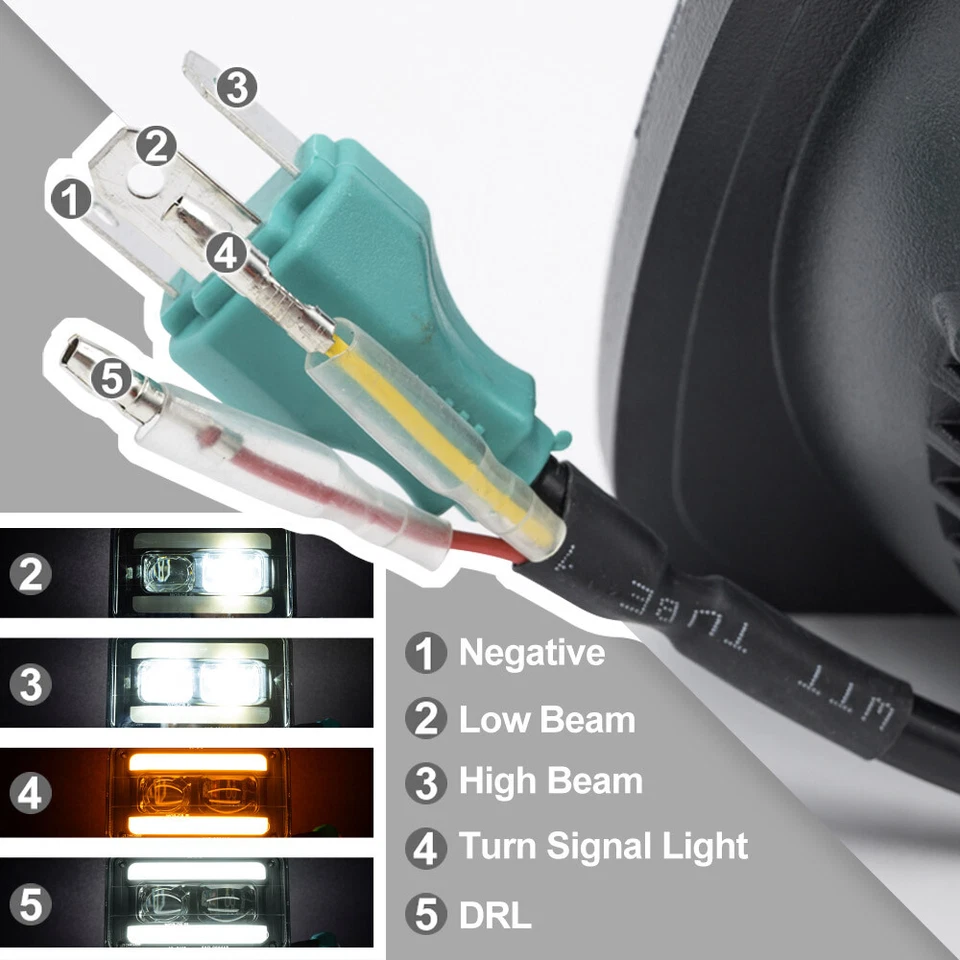 4x Faro LED DRL intermitente haz alto/bajo 4x6" para Audi 4000 5000 cupé Quattro Foto 4 de 4