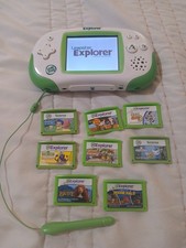 Lot of 8 Leap Frog Leapster Explorer console And Games Tested