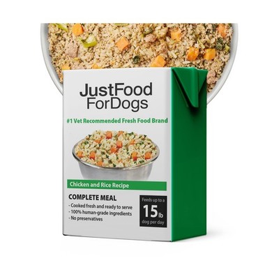 JustFoodForDogs Pantry Fresh Wet Dog Food, Complete Meal or Topper, Chicken &...