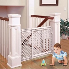 Toddleroo by North States 27"-41" Stairway Secure Baby Safety Gate, Soft White