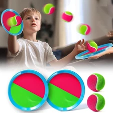 Toss and Catch Ball Set Catch Game Toys with 4 Paddles 4 Balls. Outdoor Game