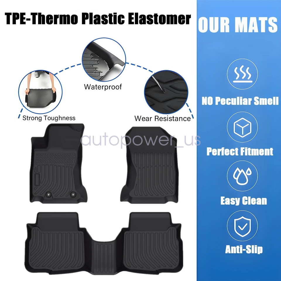 TPE Floor Mats For 2020-2024 Subaru Legacy / Outback 1st & 2nd Row Floor Liners - Image 3 of 4