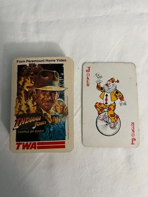 TWA Indiana Jones Temple  Playing Cards Harrison Ford 1984 USED rare full set