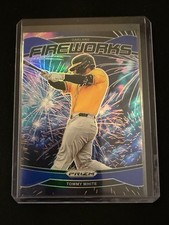 Tommy White 2025 Prizm Fireworks Blue Prizm #52/99 - #6 Oakland Athletics