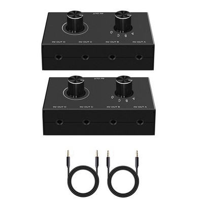2 Stück HIFI 4-Wege Bidirektionaler 3,5 mm Stereo Audio Switcher mit Stumms8901