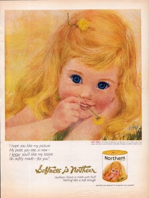 Northern Life Magazine Ad Tissue 1962 Softness is Northern Artwork
