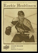 Colin Wilson 2009-10 Upper Deck Rookie Headliners Card!!. rookie card picture