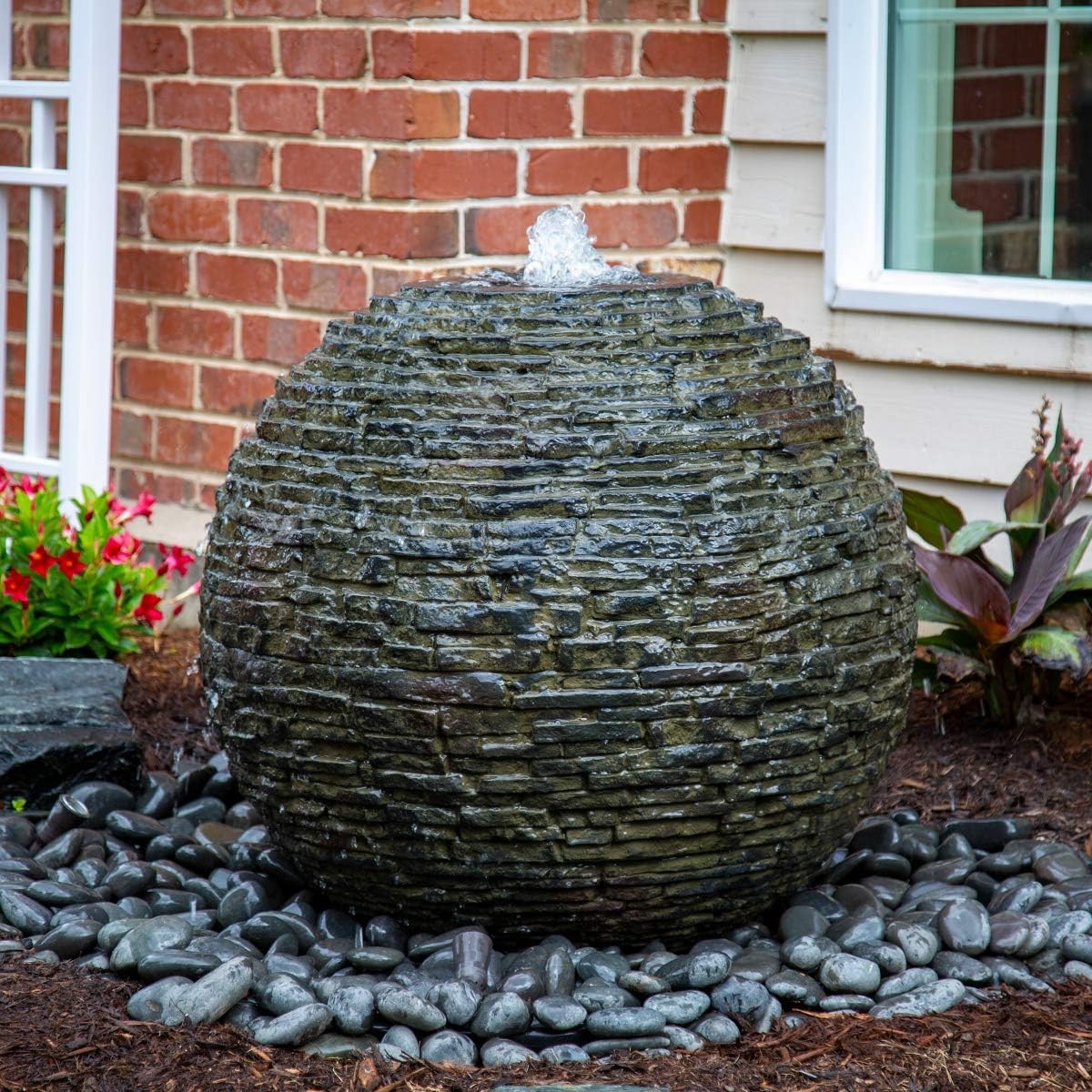 Aquascape Small Stacked Slate Sphere Fountain 24"D x 22"H  78287